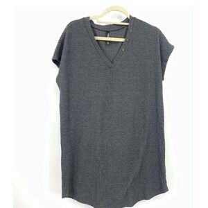 Torrid Sleep Women Size 00 Medium Sleep Shirt Mini‎ Dress Gray Ribbed Fleece